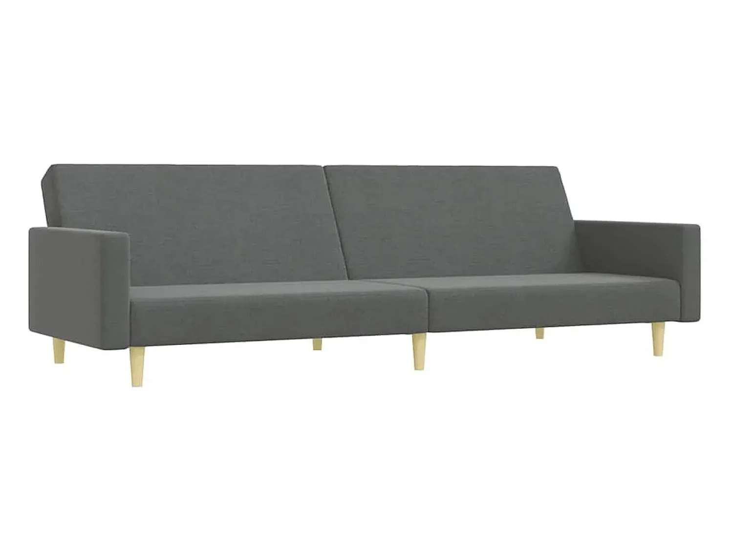 Sofá|vidaxl Sofá-cama de 2 lugares c/ apoio de pés tecido -escuro Cinzento