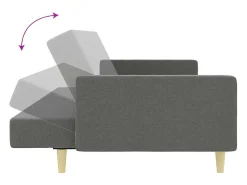 Sofá|vidaxl Sofá-cama de 2 lugares c/ apoio de pés tecido -escuro Cinzento