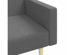 Sofá|vidaxl Sofá-cama de 2 lugares c/ apoio de pés tecido -escuro Cinzento