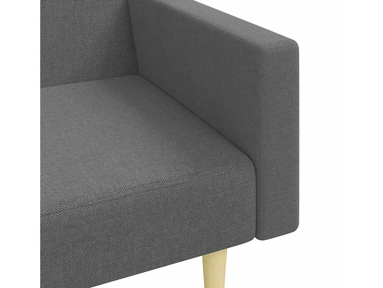 Sofá|vidaxl Sofá-cama de 2 lugares c/ apoio de pés tecido -escuro Cinzento