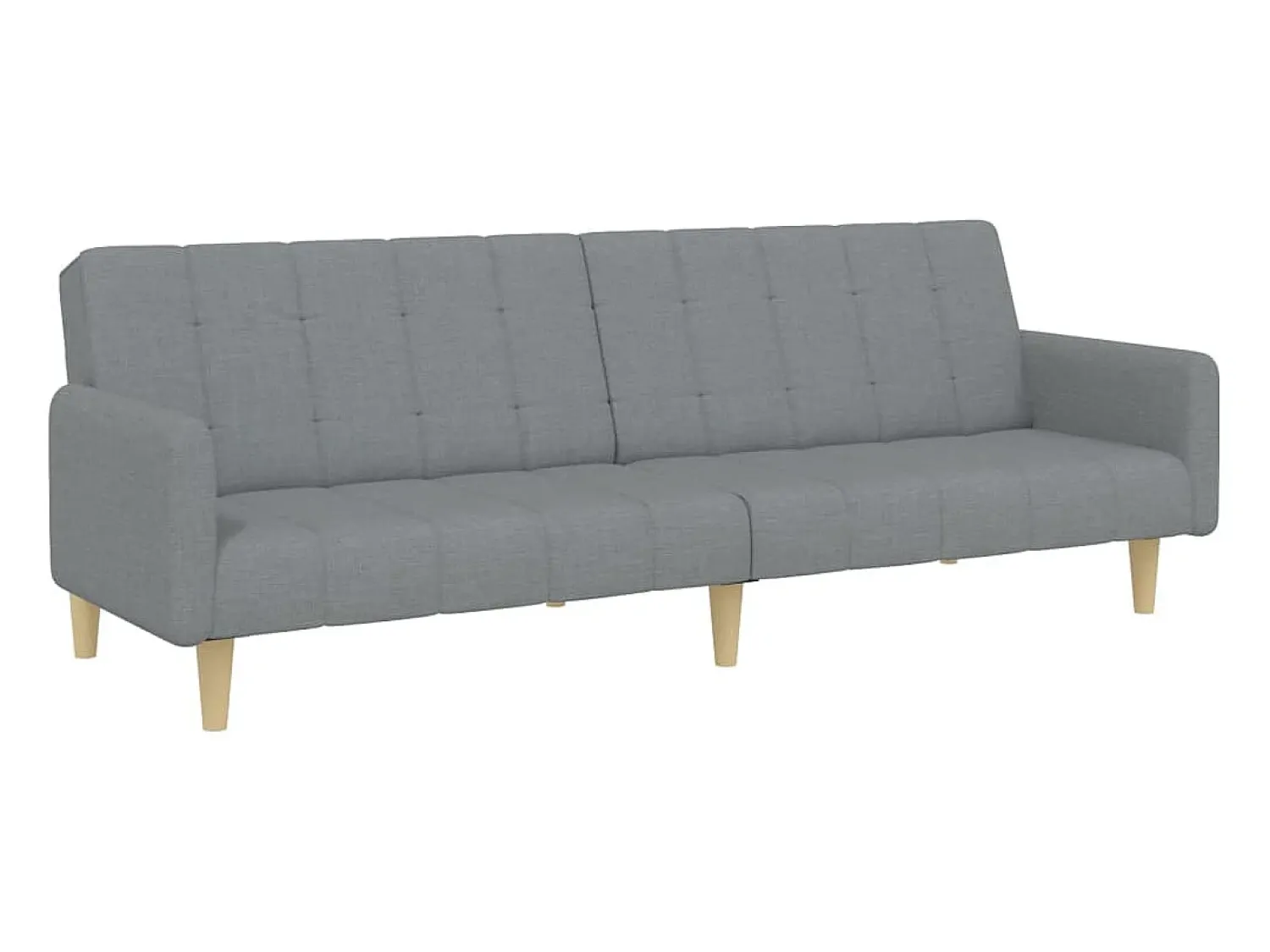 Sofá-cama de 2 lugares c/ apoio de pés tecido -claro PT402708^ Sofá
