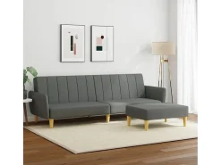 Sofá| Sofá-cama de 2 lugares c/ apoio de pés tecido -escuro PT702392 Cinzento