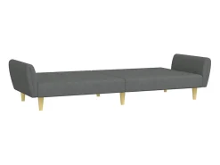 Sofá| Sofá-cama de 2 lugares c/ apoio de pés tecido -escuro PT702392 Cinzento