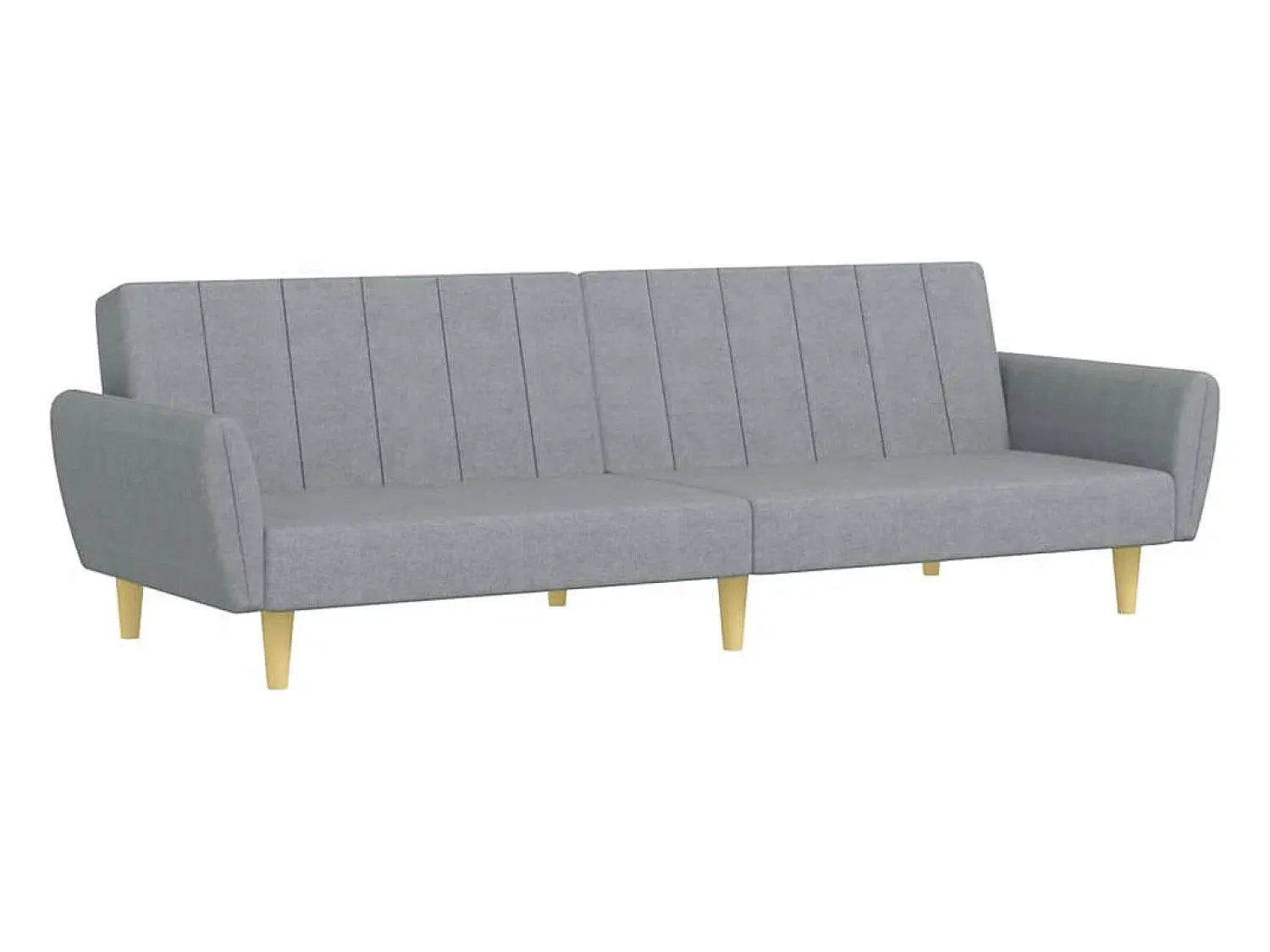 Sofá| Sofá-cama de 2 lugares c/ apoio de pés tecido -claro PT341910 Cinzento