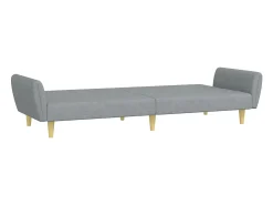 Sofá| Sofá-cama de 2 lugares c/ apoio de pés tecido -claro PT341910 Cinzento