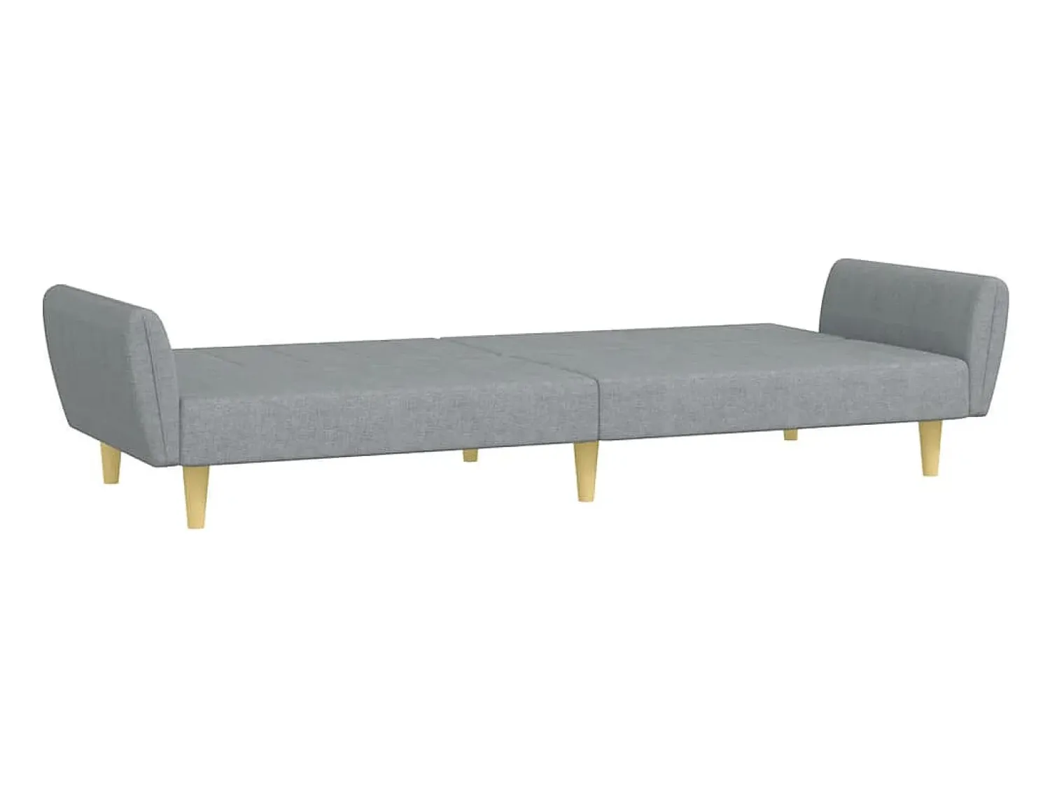 Sofá| Sofá-cama de 2 lugares c/ apoio de pés tecido -claro PT341910 Cinzento