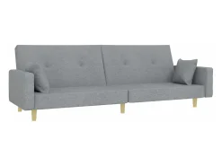 Sofá* Sofá-cama de 2 lugares c/ apoio de pés tecido -claro PT180315 Cinzento