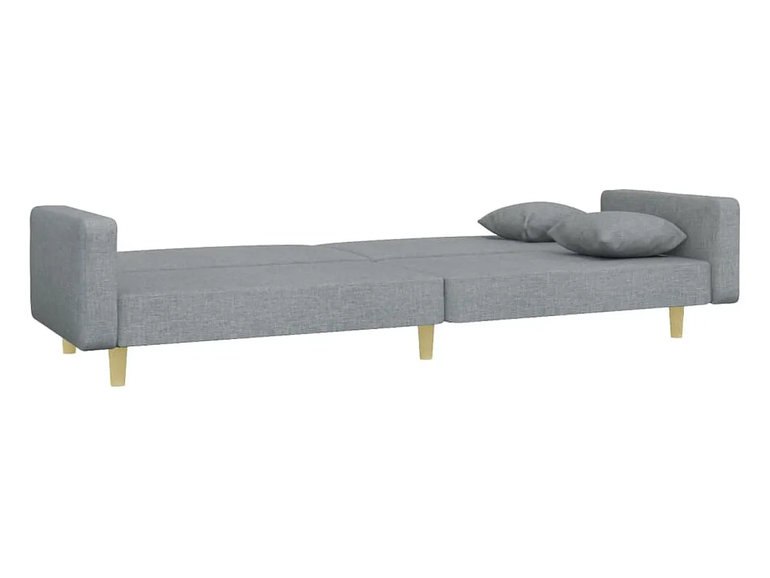 Sofá* Sofá-cama de 2 lugares c/ apoio de pés tecido -claro PT180315 Cinzento