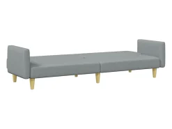 Sofá| Sofá-cama de 2 lugares c/ apoio de pés tecido -claro PT736474 Cinzento