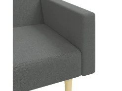Sofá*vidaxl Sofá-cama de 2 lugares c/ apoio de pés tecido -escuro Cinzento