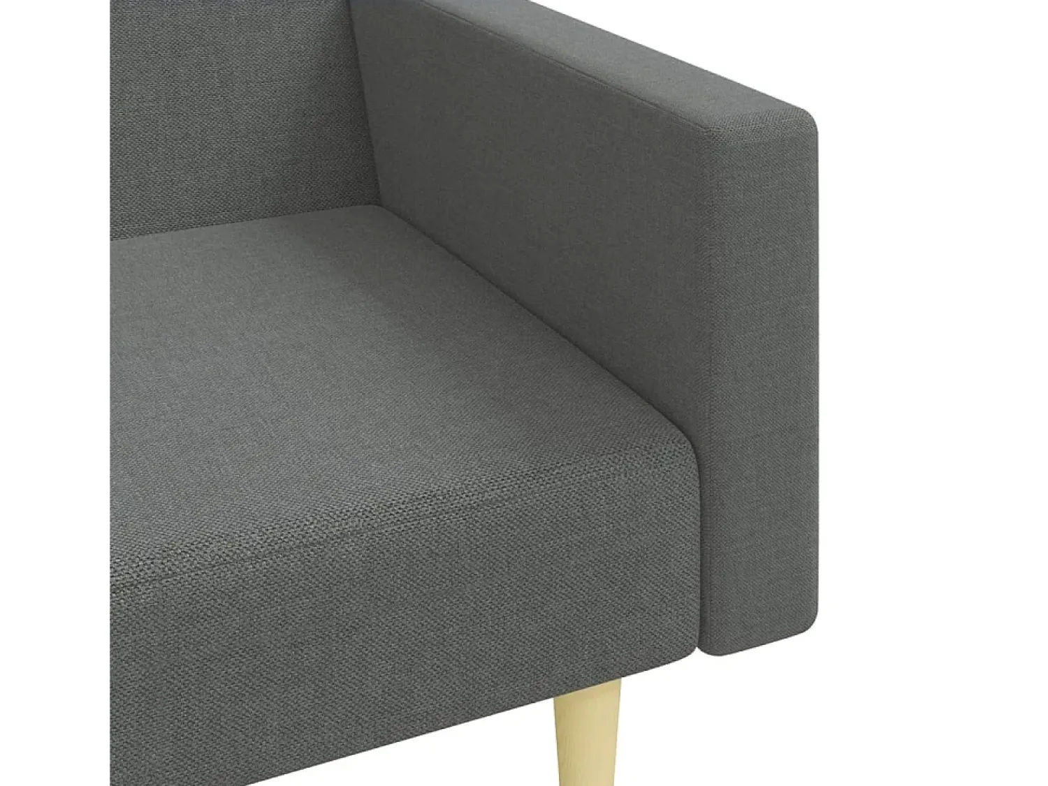 Sofá*vidaxl Sofá-cama de 2 lugares c/ apoio de pés tecido -escuro Cinzento