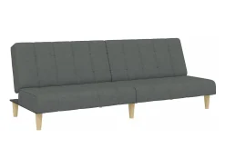 Sofá| Sofá-cama de 2 lugares c/ apoio de pés tecido -escuro PT777864 Cinzento
