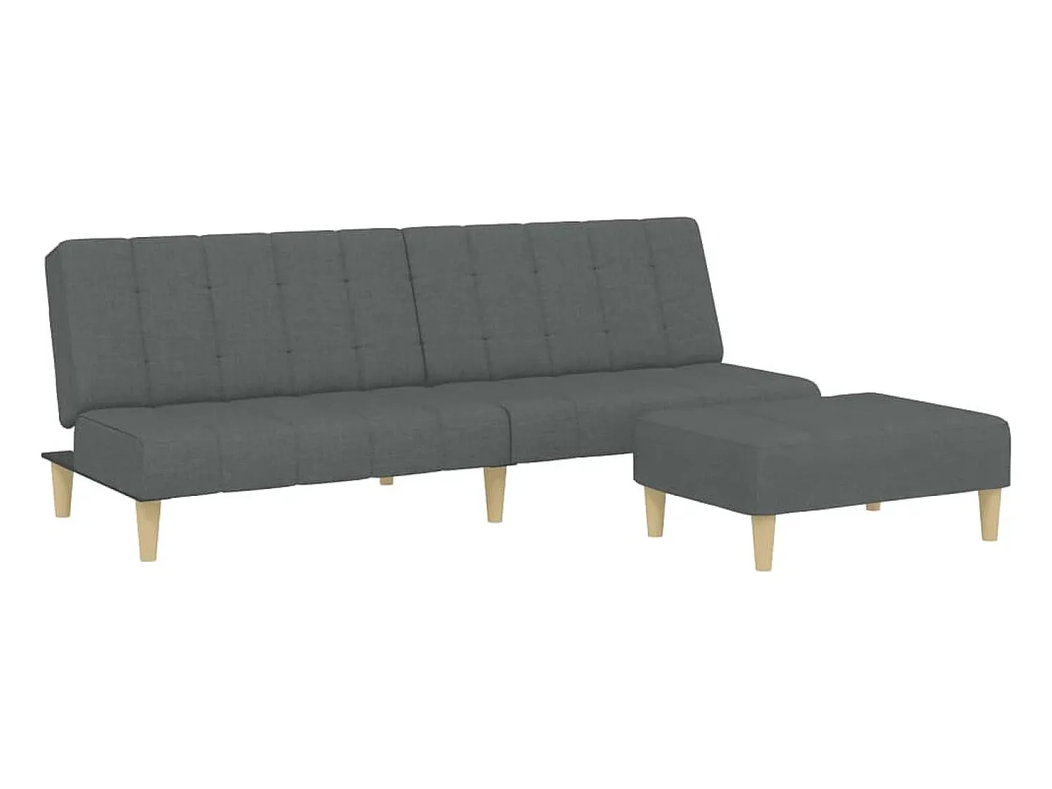 Sofá| Sofá-cama de 2 lugares c/ apoio de pés tecido -escuro PT777864 Cinzento