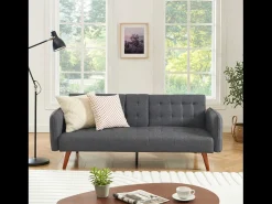 Sale Concept-Usine Sofá-cama de 3 lugares cinza com mesa central rebatível INVERNESS Cinzento