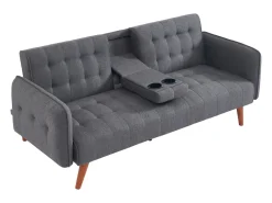 Sale Concept-Usine Sofá-cama de 3 lugares cinza com mesa central rebatível INVERNESS Cinzento