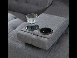 Sale Concept-Usine Sofá-cama de 3 lugares cinza com mesa central rebatível INVERNESS Cinzento