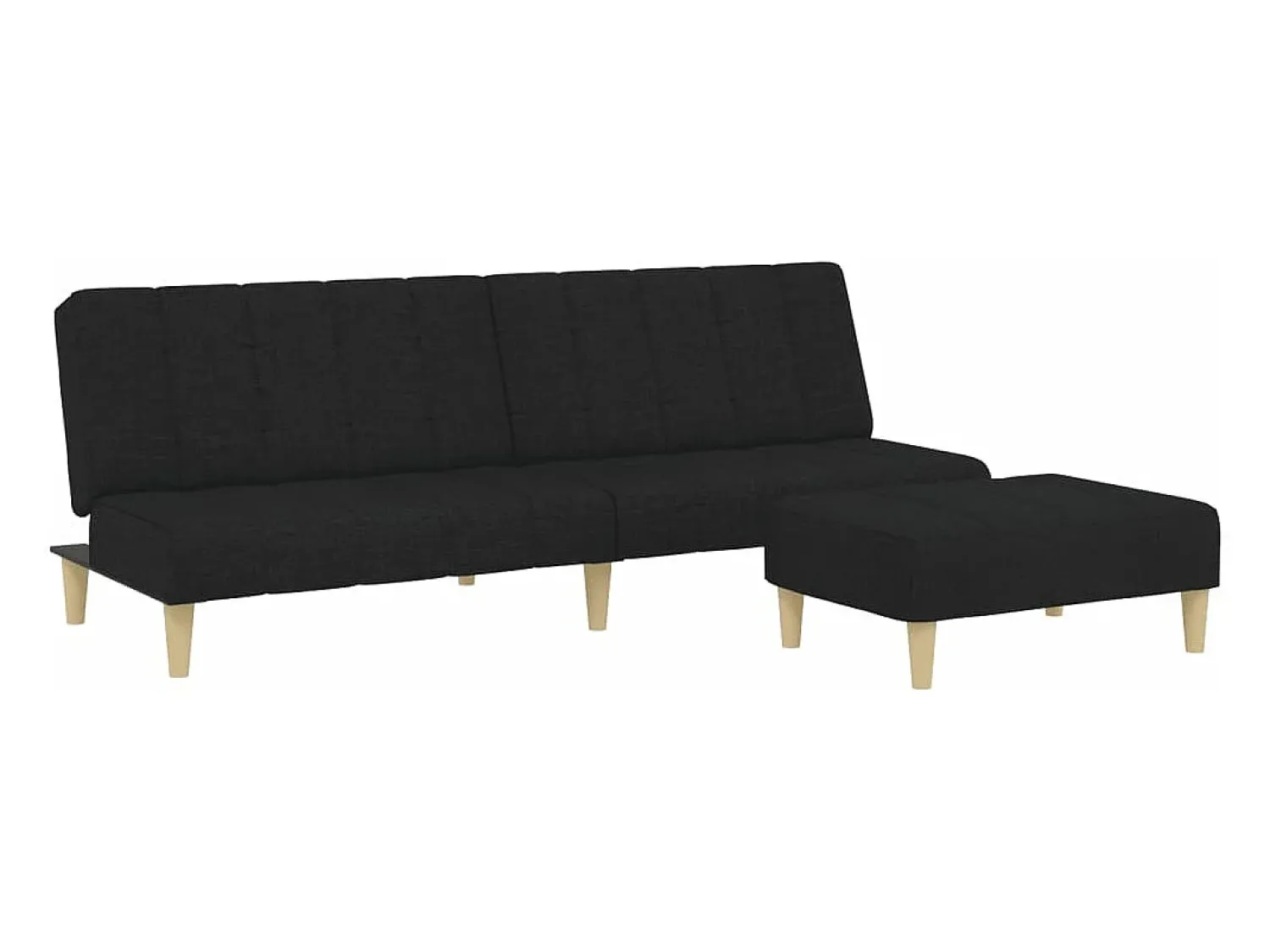 Sofá| Sofá-cama de 2 lugares com apoio de pés tecido PT871297 Preto