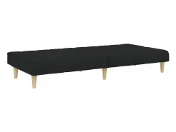 Sofá| Sofá-cama de 2 lugares com apoio de pés tecido PT871297 Preto