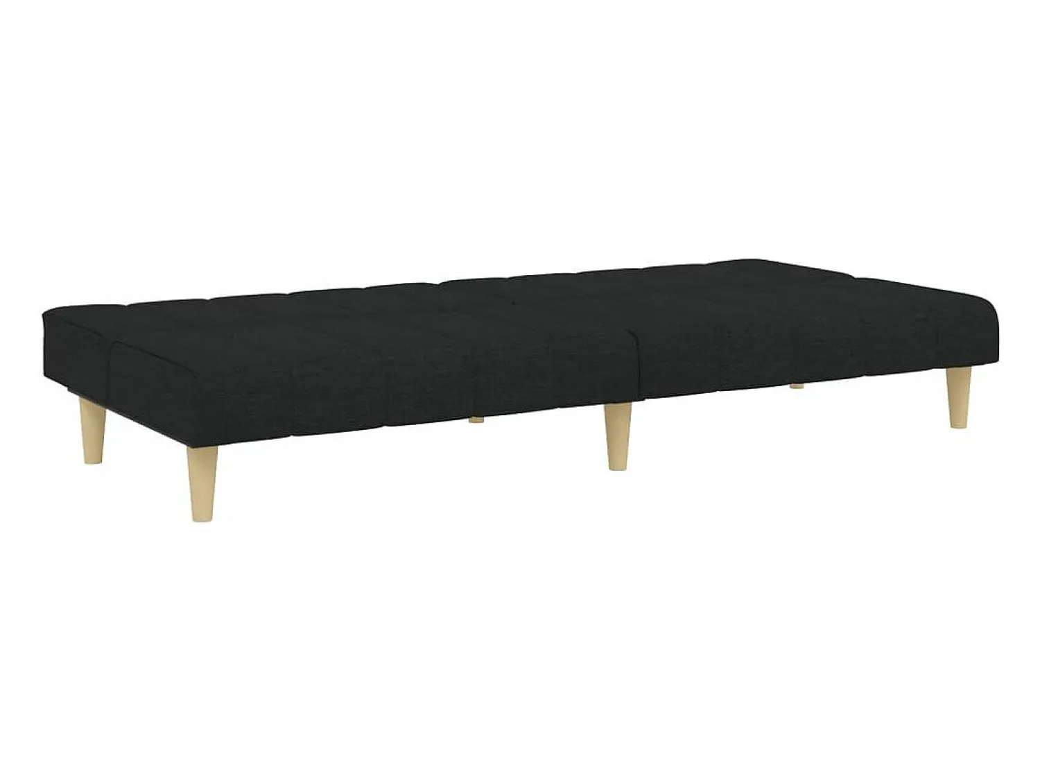 Sofá| Sofá-cama de 2 lugares com apoio de pés tecido PT871297 Preto
