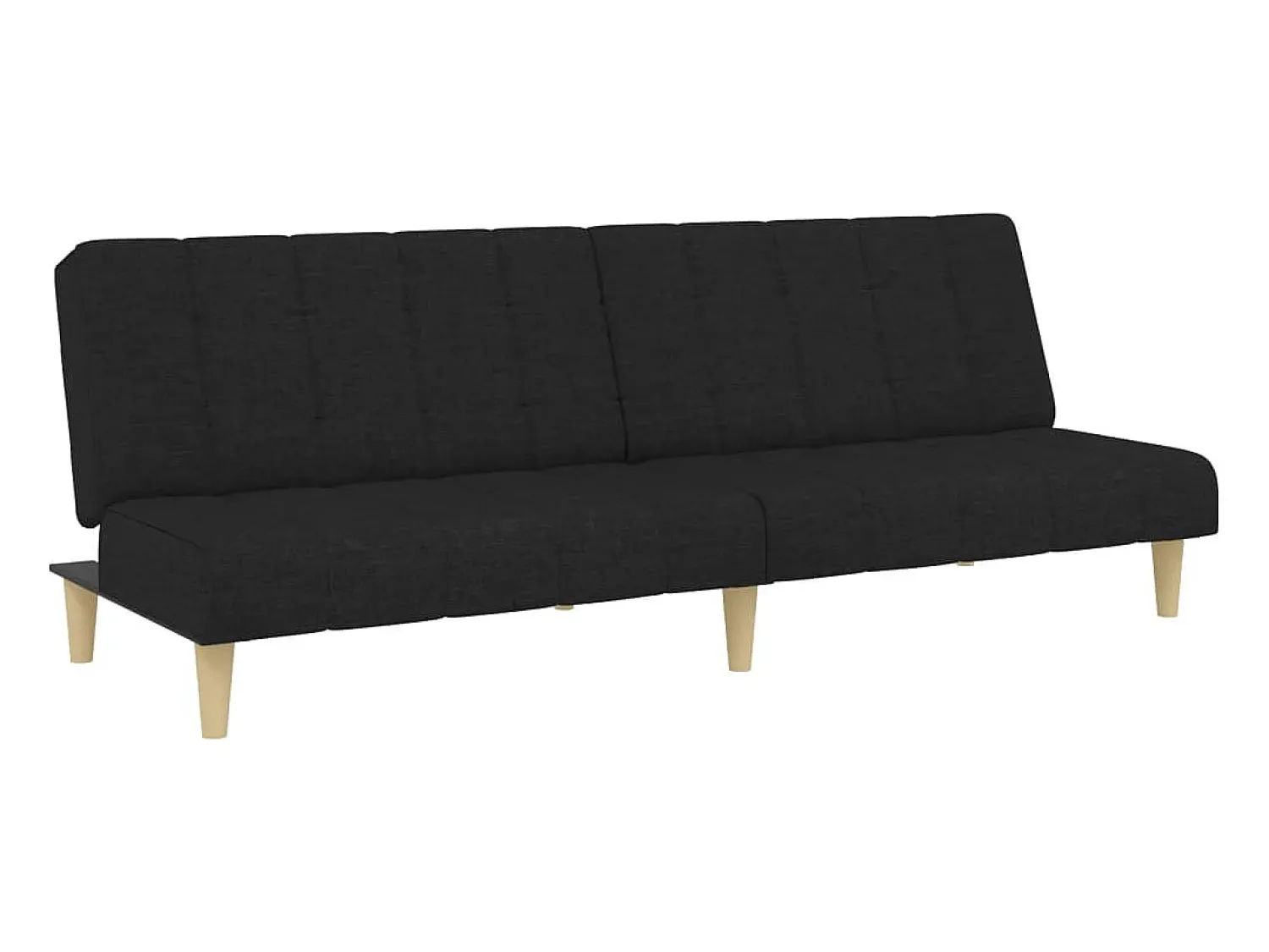 Sofá| Sofá-cama de 2 lugares com apoio de pés tecido PT871297 Preto