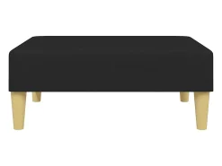 New vidaxl Sofá-cama de 2 lugares com apoio de pés tecido Preto