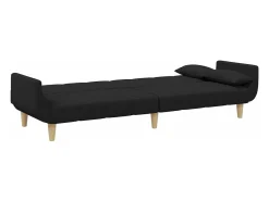New Sofá-cama de 2 lugares com apoio de pés tecido PT575439 Preto