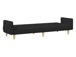 Sofá* Sofá-cama de 2 lugares com apoio de pés tecido PT362680 Preto