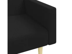 Clearance vidaxl Sofá-cama de 2 lugares com apoio de pés tecido Preto