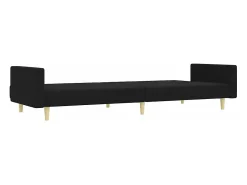 Clearance vidaxl Sofá-cama de 2 lugares com apoio de pés tecido Preto