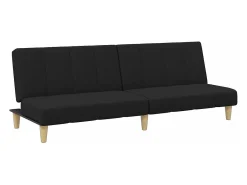 Sofá* Sofá-cama de 2 lugares com apoio de pés tecido PT477558 Preto