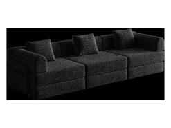 Hauss Spole Sofá-cama de 3 lugares com conversão rápida em tecido chenille - Várias combinações^ Sofá