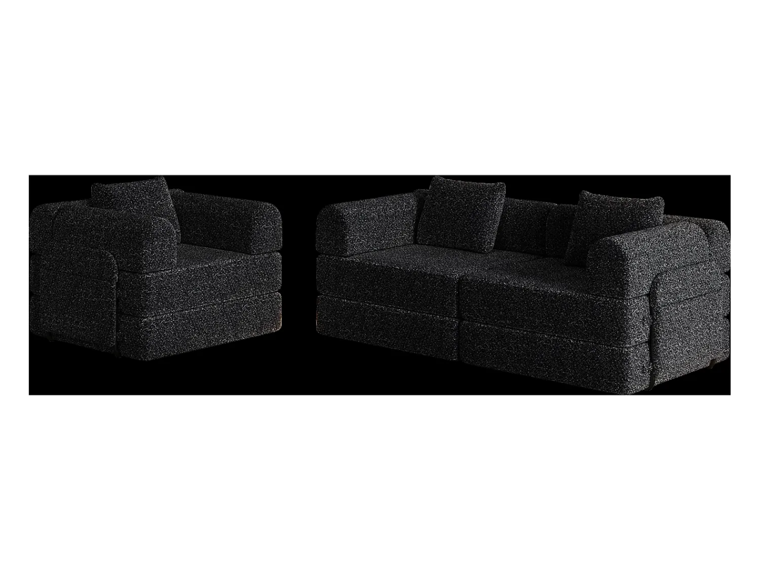 Hauss Spole Sofá-cama de 3 lugares com conversão rápida em tecido chenille - Várias combinações^ Sofá