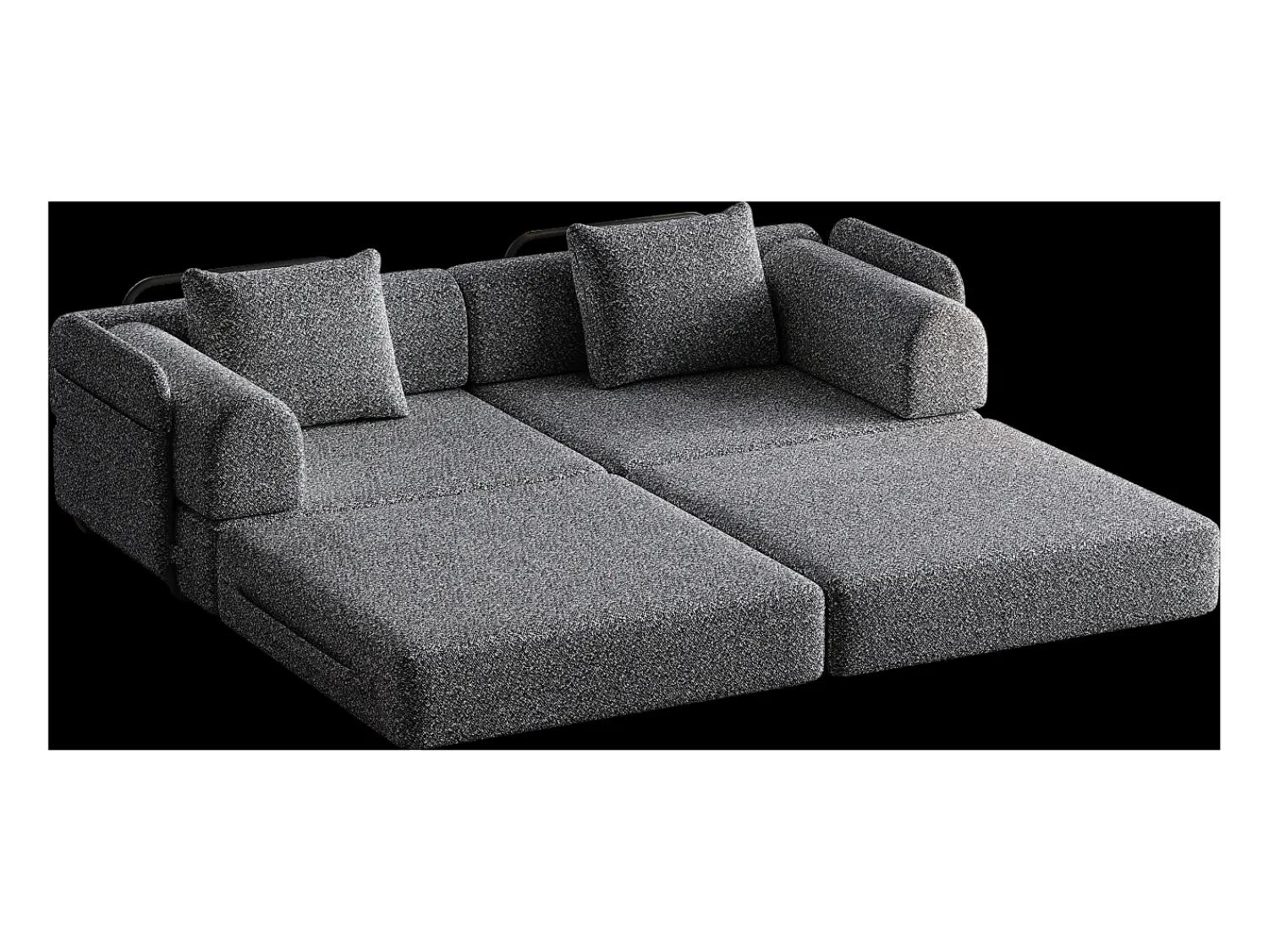 Sofá*Hauss Spole Sofá-cama de 2 lugares com conversão rápida em tecido chenille - Várias combinações Cinzento
