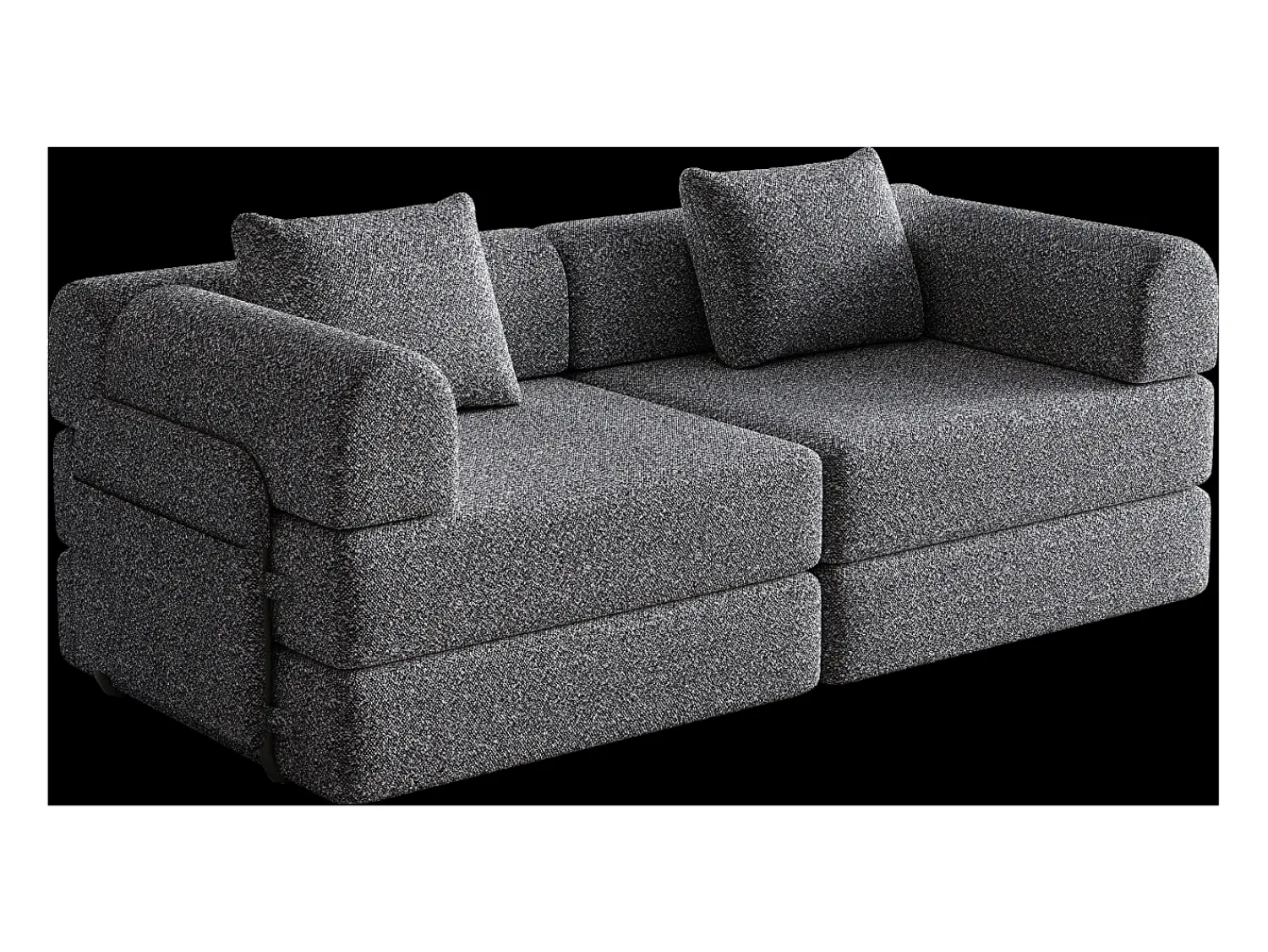 Sofá*Hauss Spole Sofá-cama de 2 lugares com conversão rápida em tecido chenille - Várias combinações Cinzento