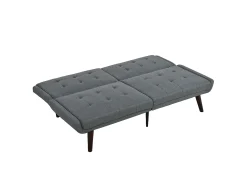 Sofá|Hauss Spole Sofá-cama de 2 lugares com conversão rápida - Encosto reclinável em 5 posições - Tecido de linho Cinzento