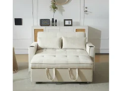 Hauss Spole Sofá-cama de 2 lugares com função de cama - Tecido de veludo -^ Sofá