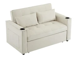 Hauss Spole Sofá-cama de 2 lugares com função de cama - Tecido de veludo -^ Sofá