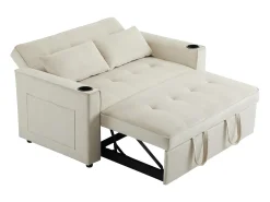 Hauss Spole Sofá-cama de 2 lugares com função de cama - Tecido de veludo -^ Sofá