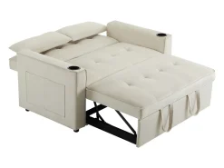 Hauss Spole Sofá-cama de 2 lugares com função de cama - Tecido de veludo -^ Sofá