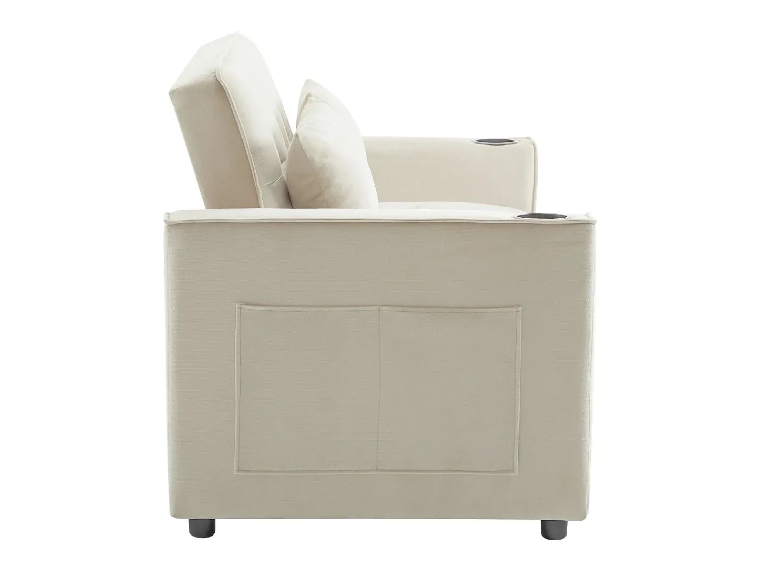 Hauss Spole Sofá-cama de 2 lugares com função de cama - Tecido de veludo -^ Sofá