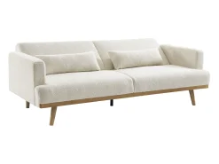 Sofá*Vente-unique Sofá-cama de 3 lugares convertível clic-clac em tecido bouclé ESME Branco