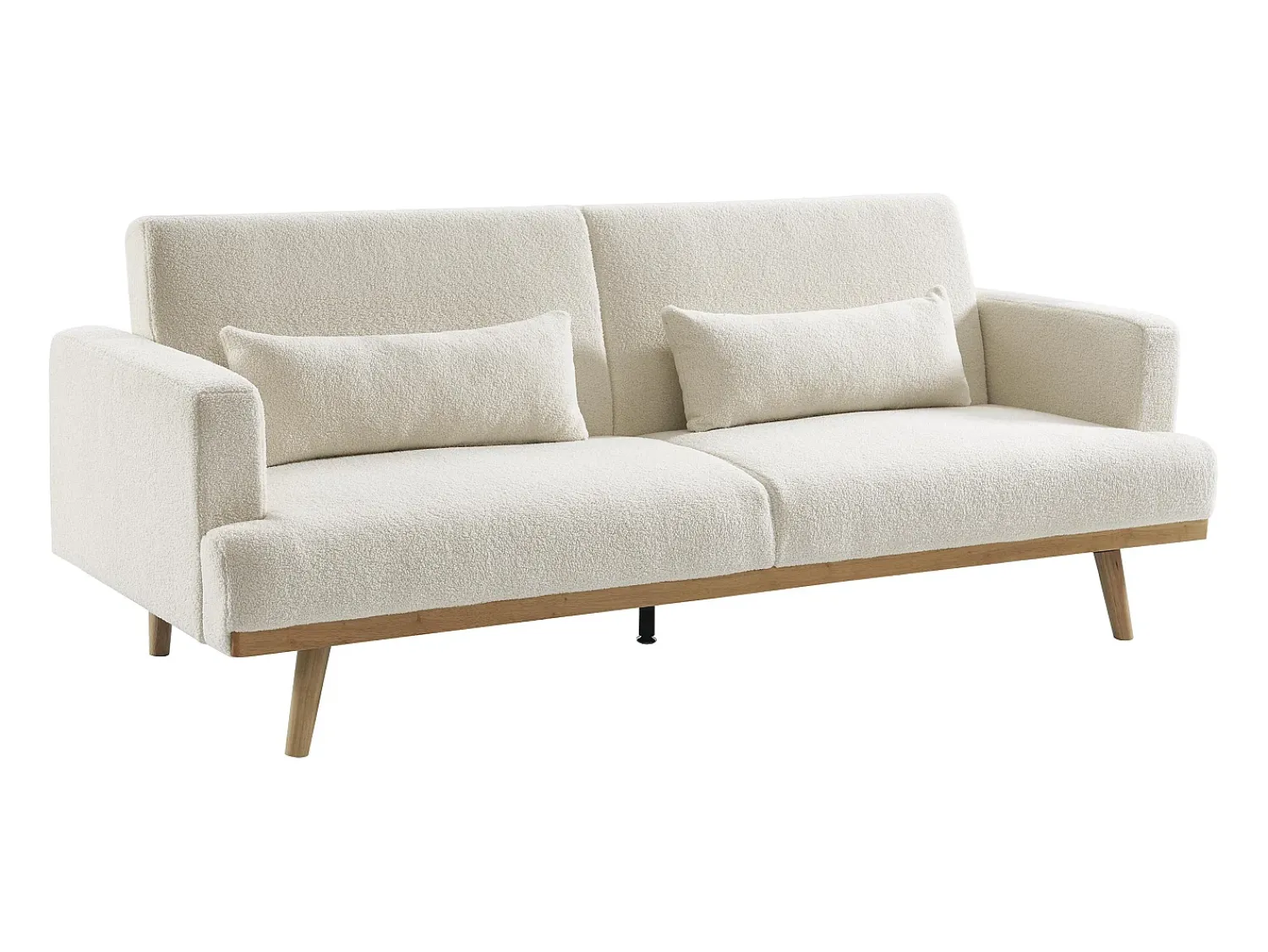 Sofá*Vente-unique Sofá-cama de 3 lugares convertível clic-clac em tecido bouclé ESME Branco