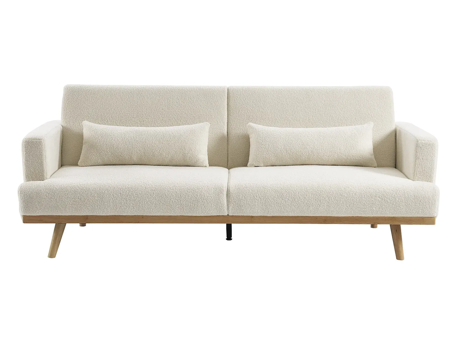 Sofá*Vente-unique Sofá-cama de 3 lugares convertível clic-clac em tecido bouclé ESME Branco