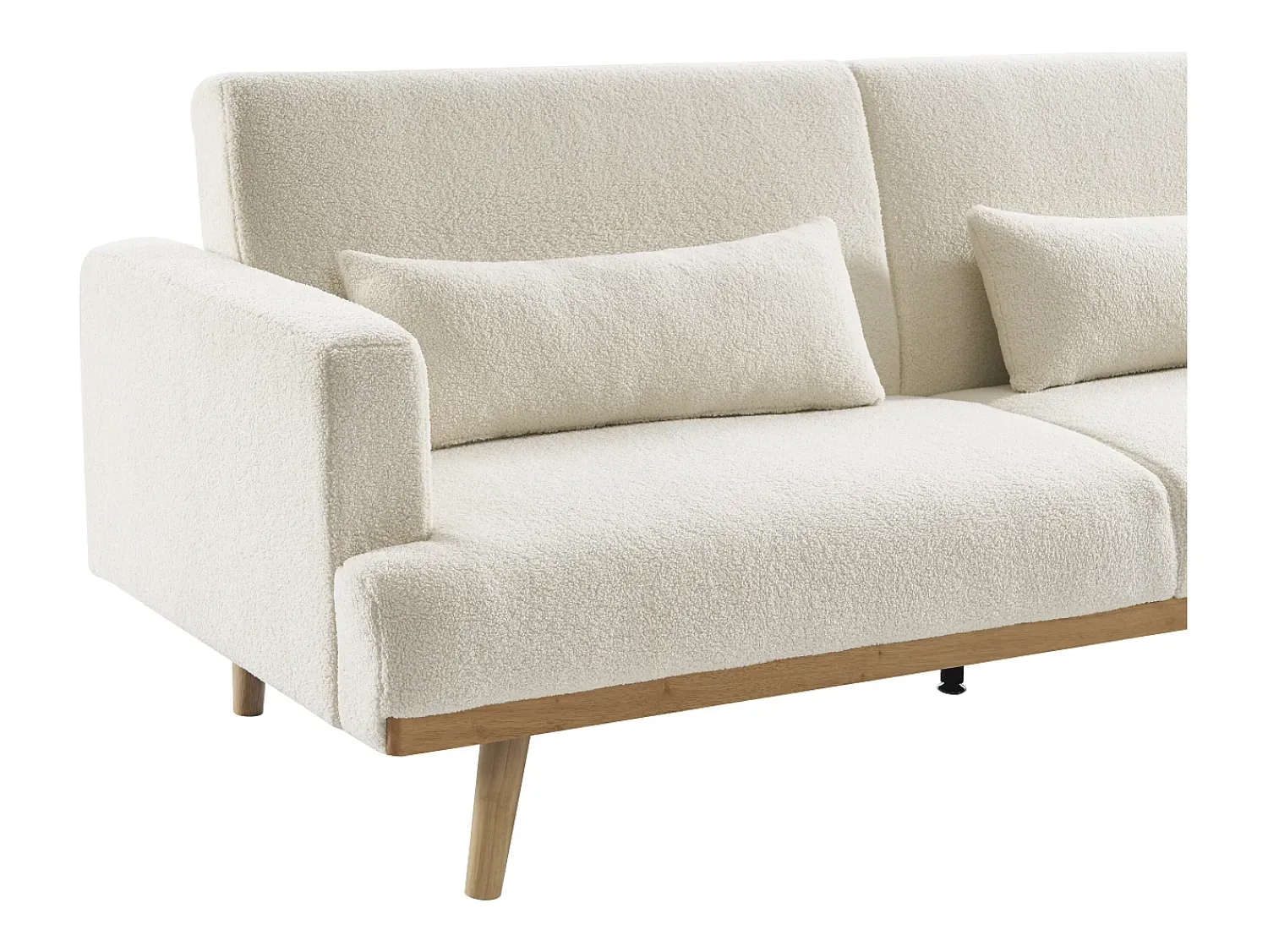 Sofá*Vente-unique Sofá-cama de 3 lugares convertível clic-clac em tecido bouclé ESME Branco