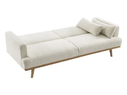 Sofá*Vente-unique Sofá-cama de 3 lugares convertível clic-clac em tecido bouclé ESME Branco
