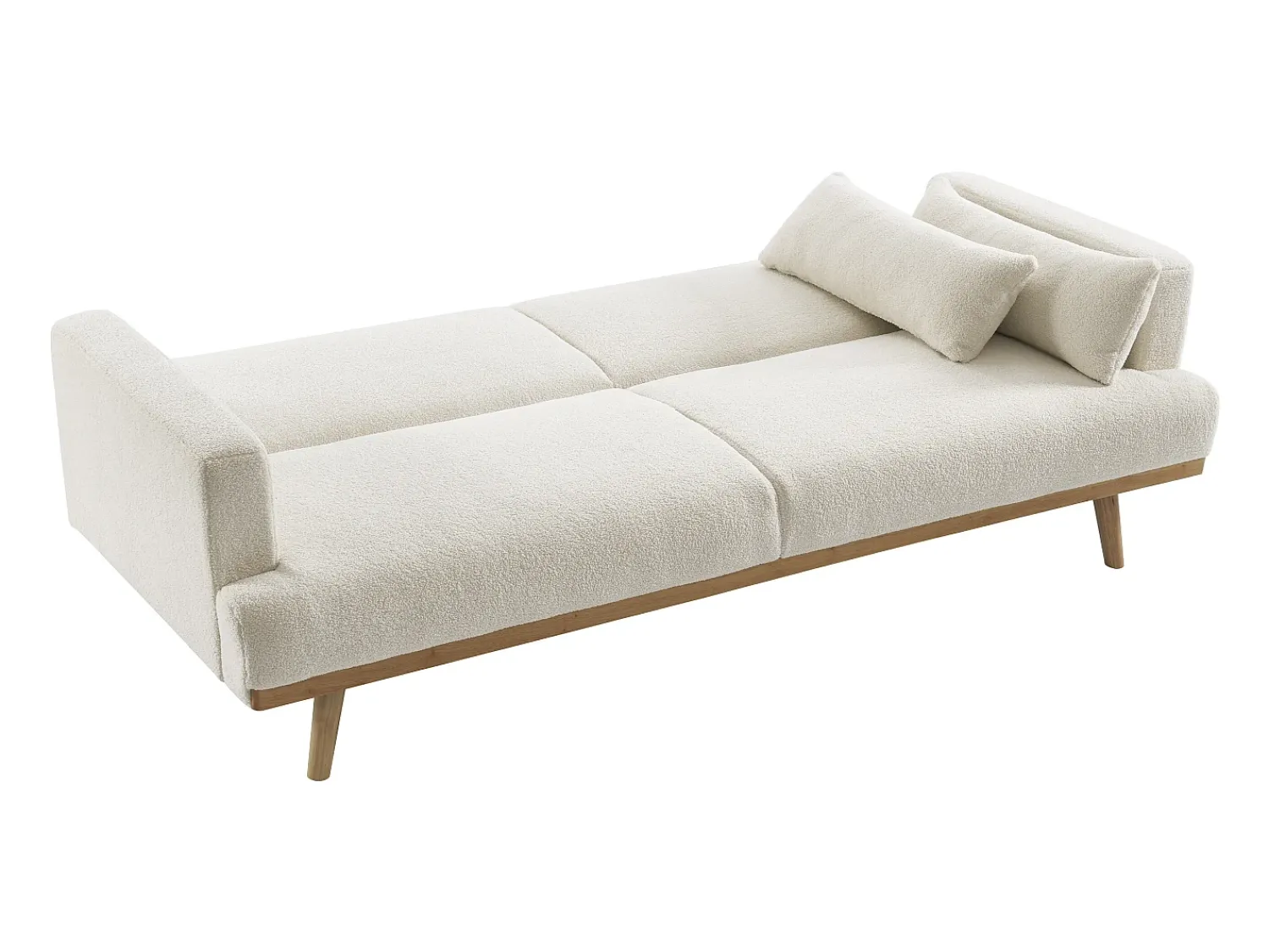 Sofá*Vente-unique Sofá-cama de 3 lugares convertível clic-clac em tecido bouclé ESME Branco