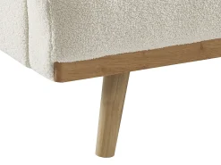 Sofá*Vente-unique Sofá-cama de 3 lugares convertível clic-clac em tecido bouclé ESME Branco