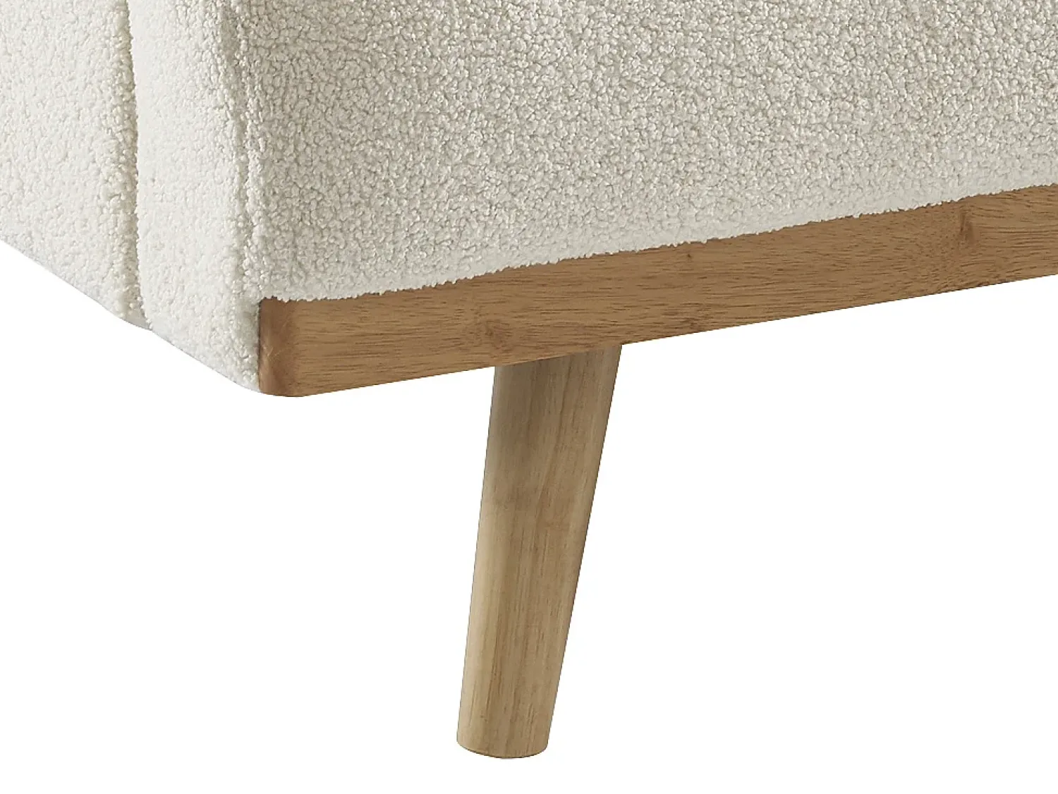 Sofá*Vente-unique Sofá-cama de 3 lugares convertível clic-clac em tecido bouclé ESME Branco