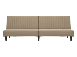 Sofá| Sofá-cama de 2 lugares couro artificial cappuccino PT225310 Castanho
