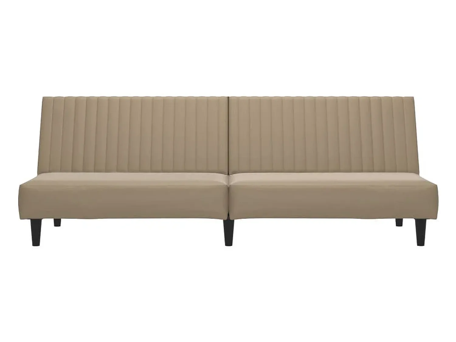 Sofá| Sofá-cama de 2 lugares couro artificial cappuccino PT225310 Castanho